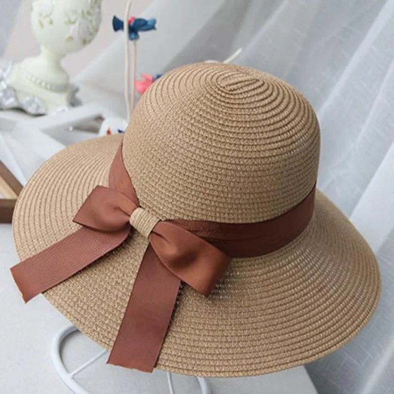 Sun Hat Big Black Bow Summer Hats Women