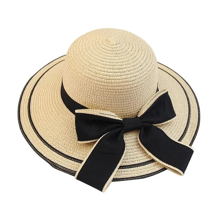 Sun Hat Big Black Bow Summer Hats For Women