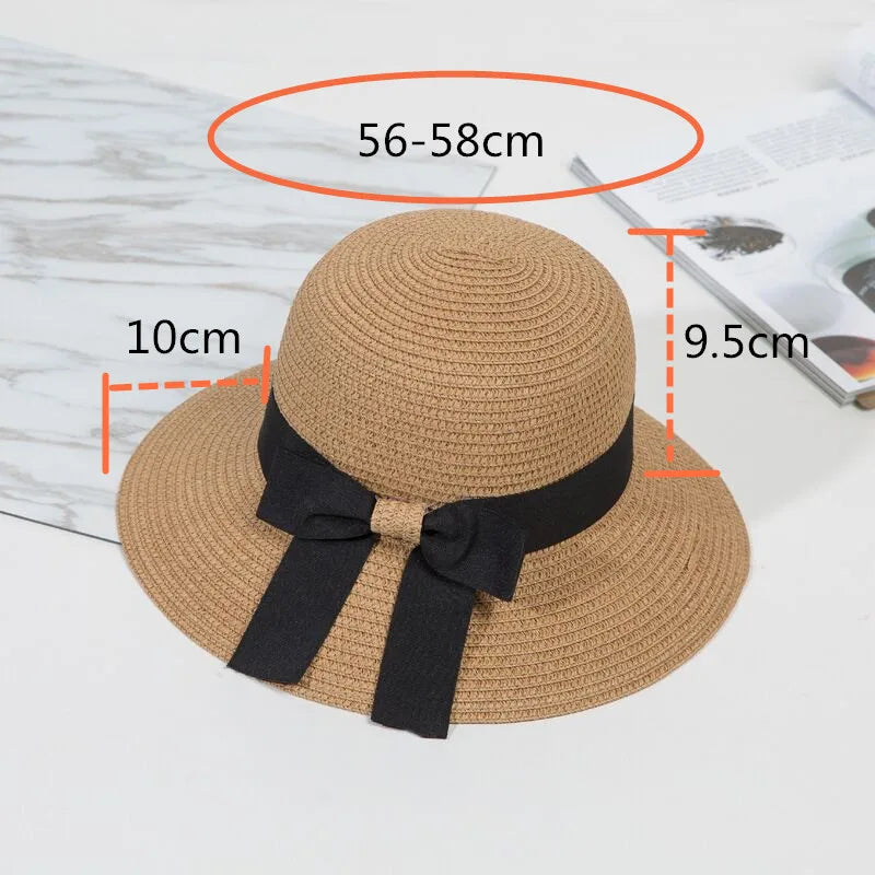 Sun Hat Big Black Bow Summer Hats Women