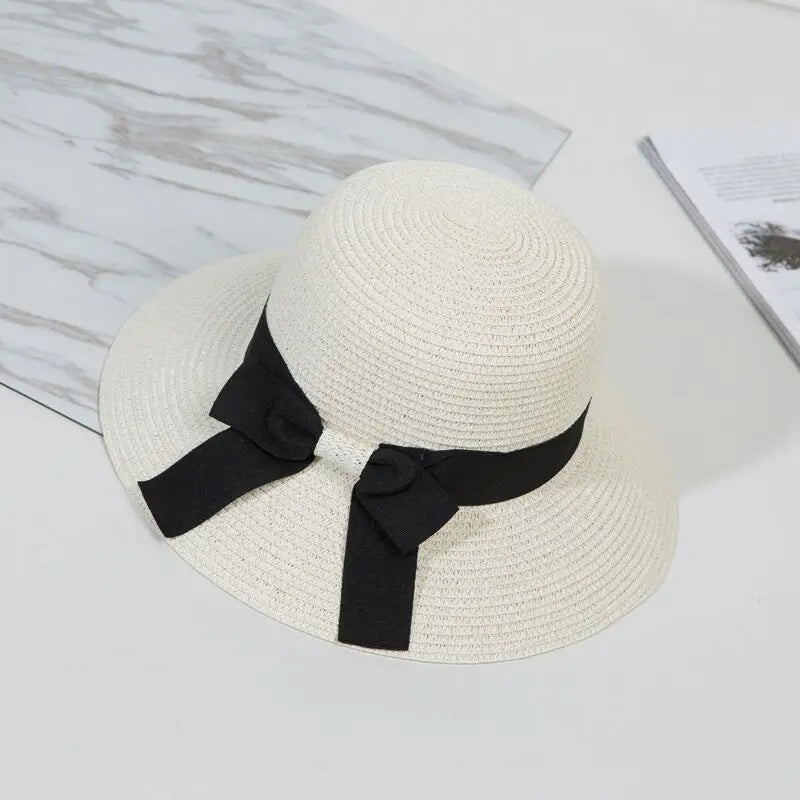 Sun Hat Big Black Bow Summer Hats Women