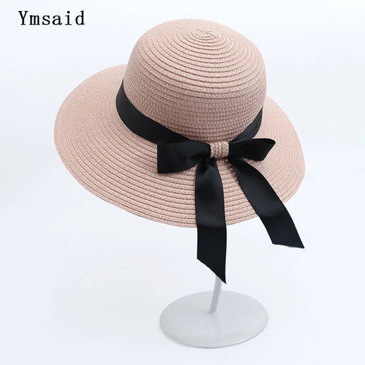 Sun Hat Big Black Bow Summer Hats Women