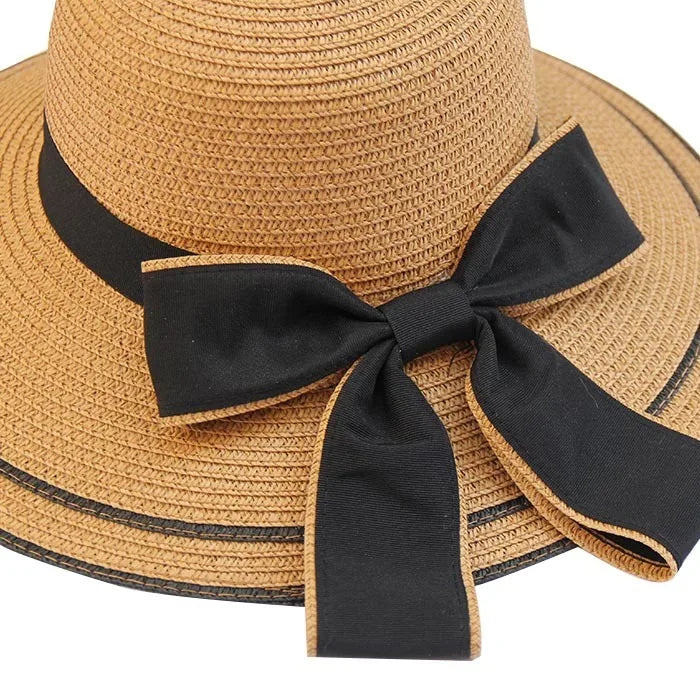 Sun Hat Big Black Bow Summer Hats For Women