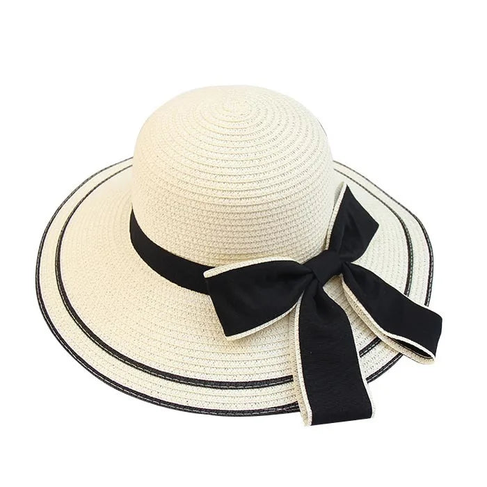 Sun Hat Big Black Bow Summer Hats For Women