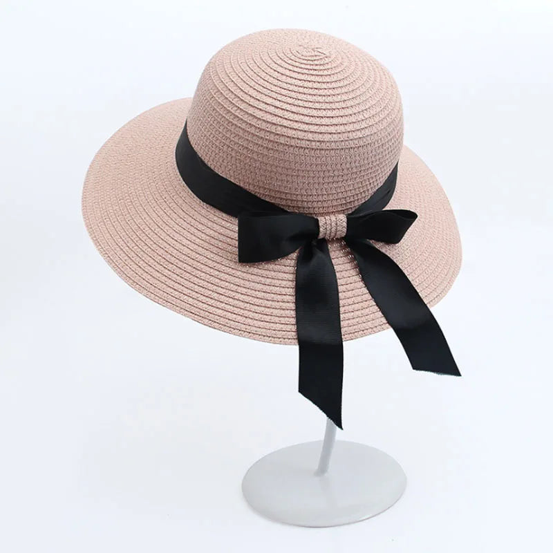 Sun Hat Big Black Bow Summer Hats Women