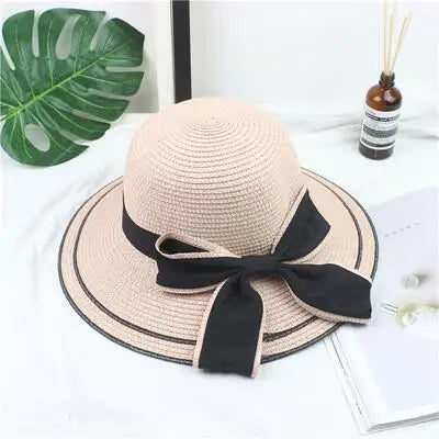 Sun Hat Big Black Bow Summer Hats For Women