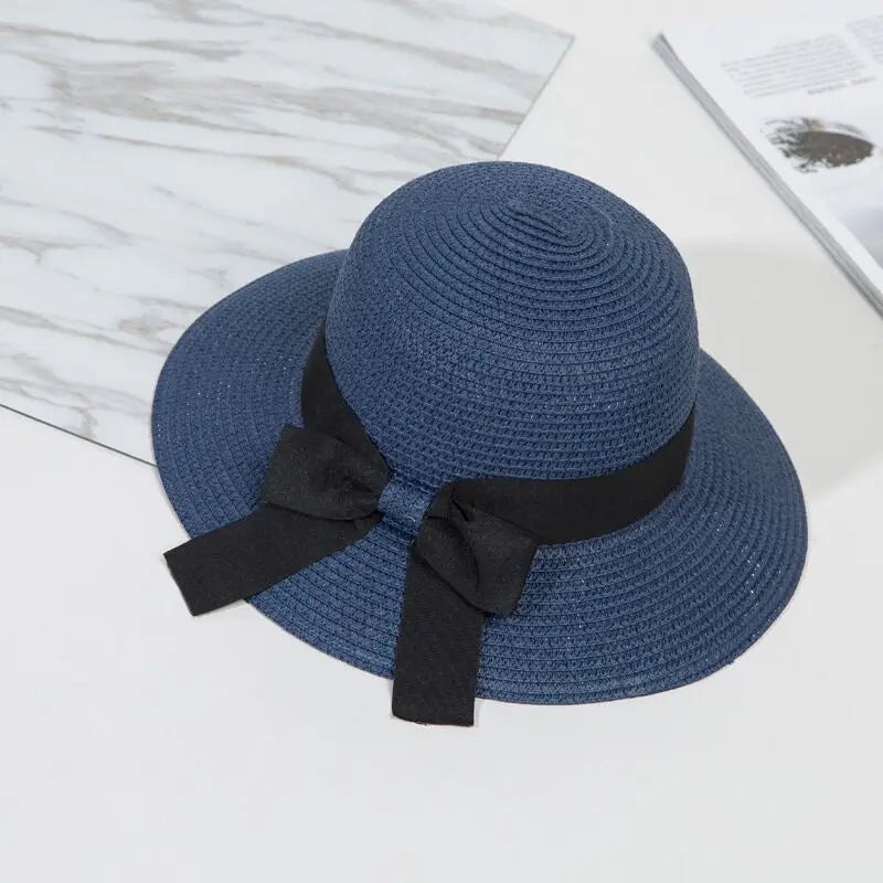 Sun Hat Big Black Bow Summer Hats Women