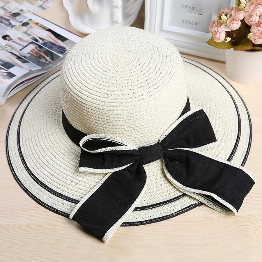 Sun Hat Big Black Bow Summer Hats For Women