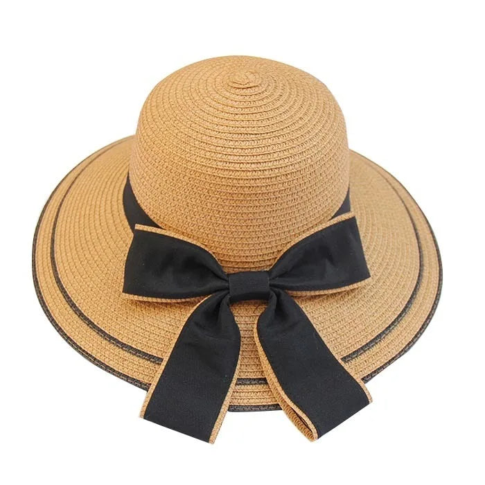 Sun Hat Big Black Bow Summer Hats For Women