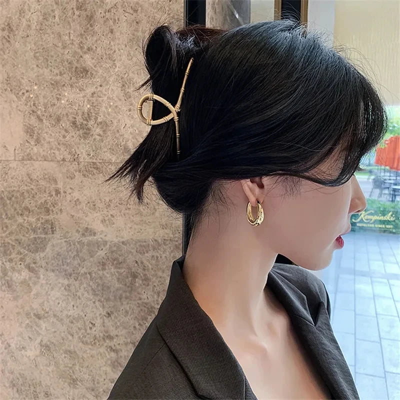 Smooth Metal  Earrings For Woman Fashion