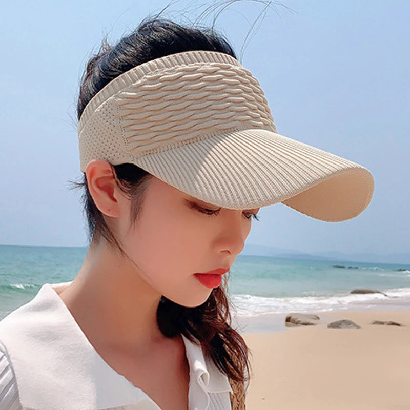 Women Hollow Out Knit Dome Bucket Hat Beach Caps Summer