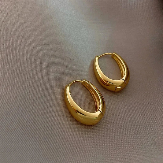 Smooth Metal  Earrings For Woman Fashion