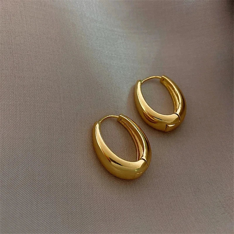 Smooth Metal  Earrings For Woman Fashion