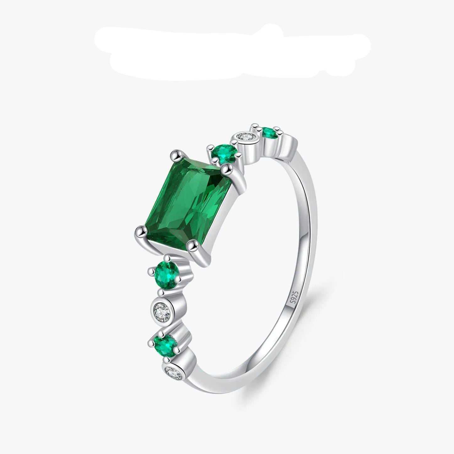 Green Square Zirconia Finger Rings For Women