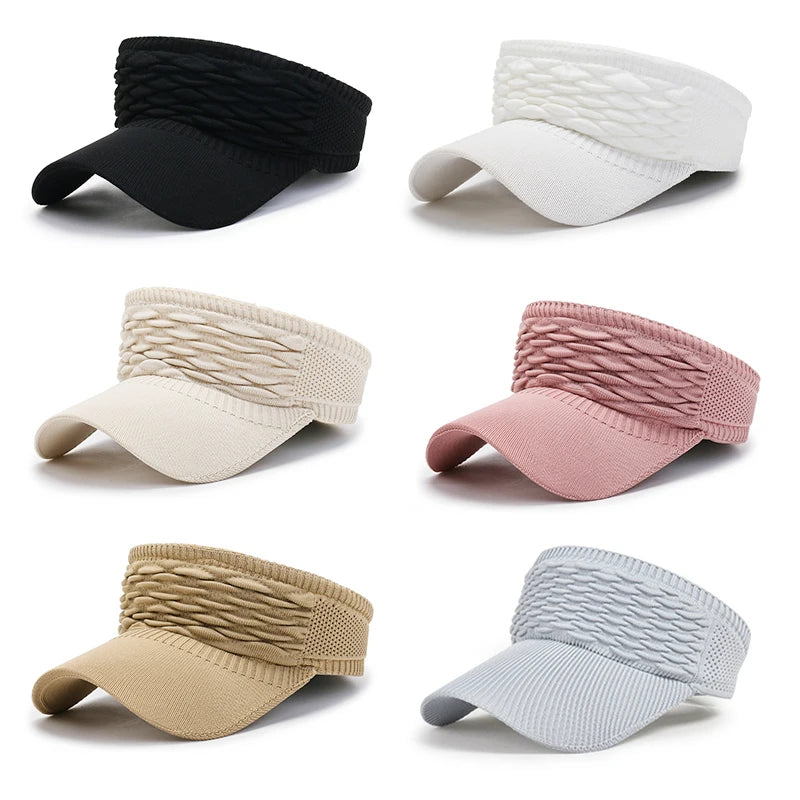 Women Hollow Out Knit Dome Bucket Hat Beach Caps Summer