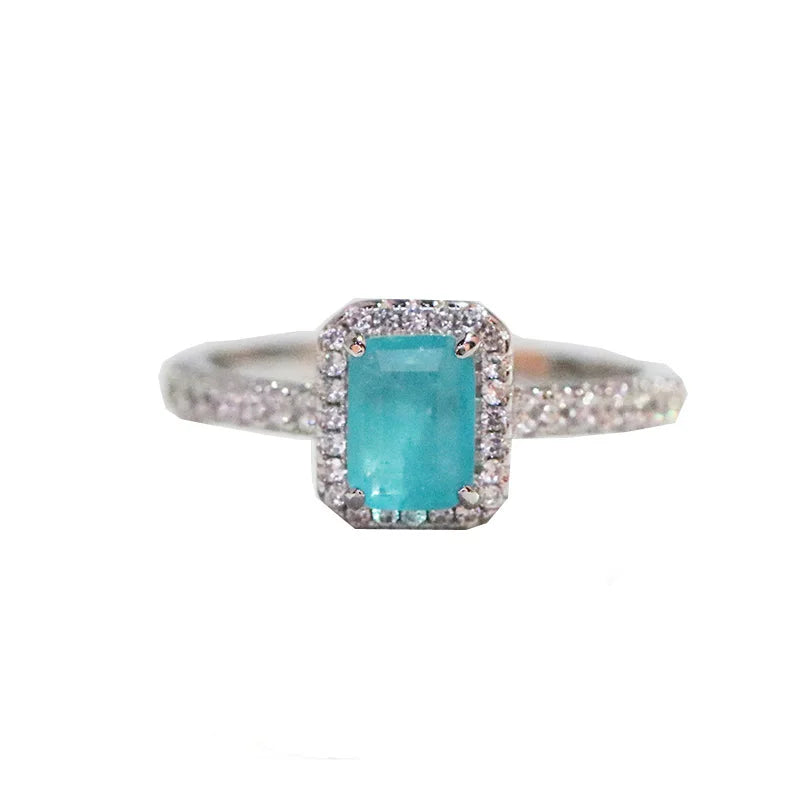 Paraiba Finger Rings For Women Fashion Green Ring