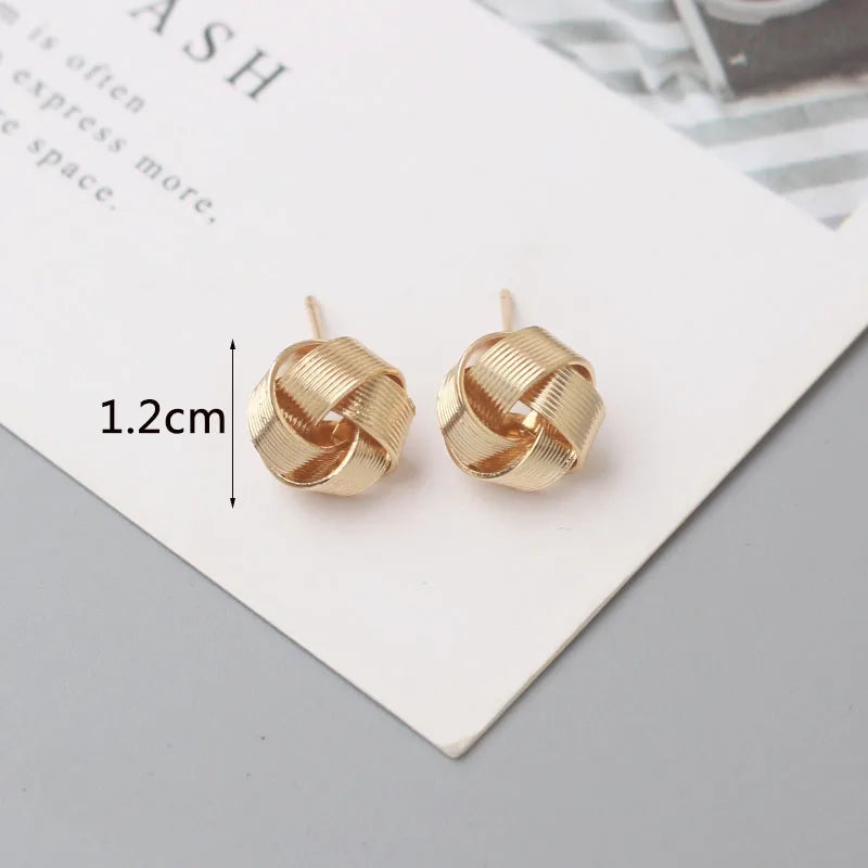 Earrings for Women Gold Color Twist Round Earrings Small