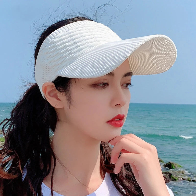 Women Hollow Out Knit Dome Bucket Hat Beach Caps Summer