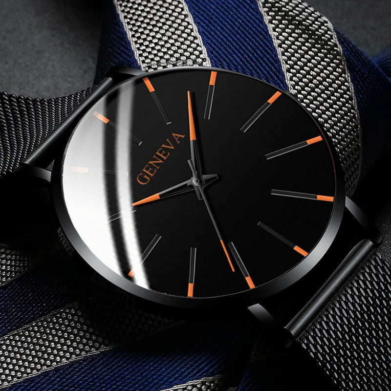 Top Brand Fashion Minimalist Ultra-thin Watch Men's Business