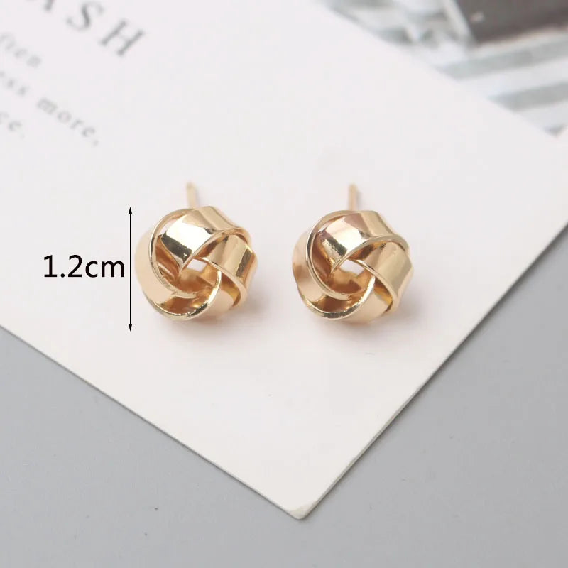 Earrings for Women Gold Color Twist Round Earrings Small